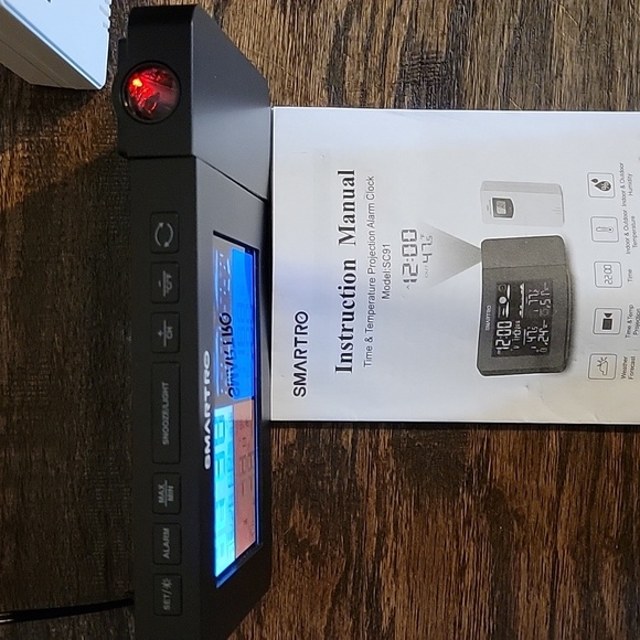 Black Weather Station Projection Clock NWOT - Picture 12 of 12